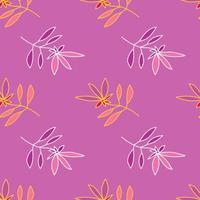 Simple outline flower seamless pattern. Cute floral wallpaper. vector