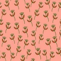 Hand drawn simple cute flower seamless pattern. Abstract floral wallpaper. vector