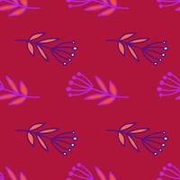 Simple forest berry seamless pattern. Hand drawn cute floral wallpaper. vector