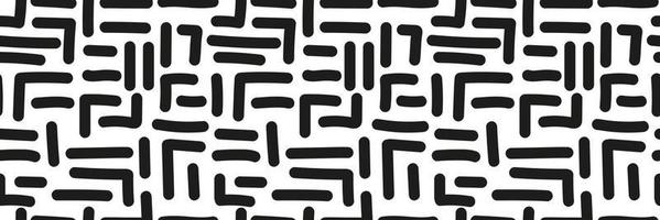 Monochrome maze geometric seamless pattern. Abstract labyrinth background. Hand drawn lines wallpaper vector
