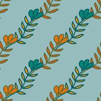 Abstract simple flower seamless pattern. Children's floral wallpaper. Cute plants endless backdrop. vector