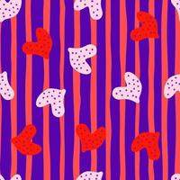 Cute hand drawn heart seamless pattern. Valentine's day card wallpaper. vector