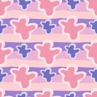 Abstract contemporary primitive figures seamless pattern. Fun doodle clouds background. Creative artistic shapes wallpaper. Primitive elements backdrop vector