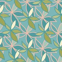 Simple foliage seamless pattern. Doodle leaves wallpaper. Botanical elements background. vector