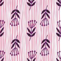 Simple forest berry seamless pattern. Hand drawn cute floral wallpaper. vector