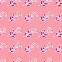 Simple forest berry seamless pattern. Hand drawn cute floral wallpaper. vector