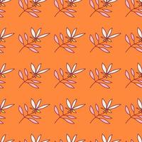 patrón sin costuras de flor de contorno simple. lindo papel tapiz floral. vector