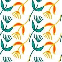 Hand drawn simple cute flower seamless pattern. Abstract floral wallpaper. vector