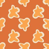 Abstract contemporary primitive figures seamless pattern. Fun doodle clouds background. Creative artistic shapes wallpaper. Primitive elements backdrop vector