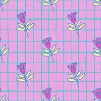 Flower seamless pattern in naive art style. Abstract simple floral wallpaper. vector