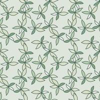 Simple foliage seamless pattern. Doodle leaves wallpaper. Botanical elements background. vector