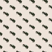 Cute SUV car seamless pattern. Kids hand drawn automobile background. vector
