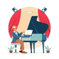 Male Pianist Character vector