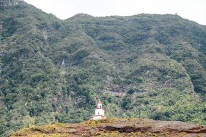 Lighthouse on cliff photo