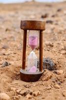 Hourglass on ground photo
