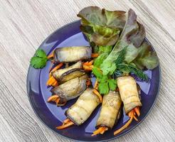 Eggplant rolls with carrot photo