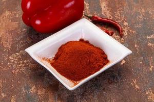 Paprika powder in the bowl photo