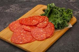 rebanadas de salchicha de pepperoni espía italiana foto