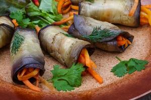 Eggplant rolls with carrot photo