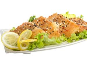 Roasted fish with lemon photo