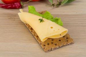 Crispbread with cheese photo