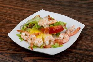 Shrimps with aloe vera salad photo