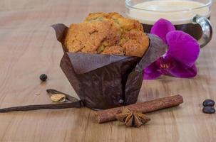 Muffin with coffee photo