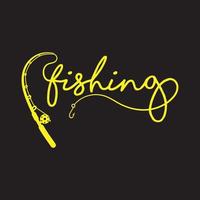 tipografía de pesca para impresión de camisetas, diseño de tazas, elemento de impresión en color, lado blanco y negro vector