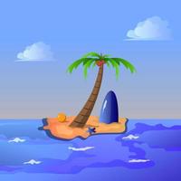 island in the center beach illustration vector