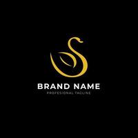 Luxury Gold Swan Logo Concept vector