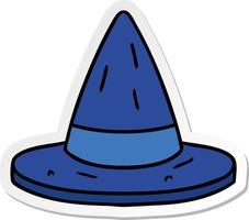 sticker cartoon doodle of a witches hat vector