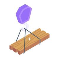 Get hold of this construction hook isometric icon vector