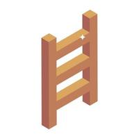 Get this customizable isometric icon of stepladder vector