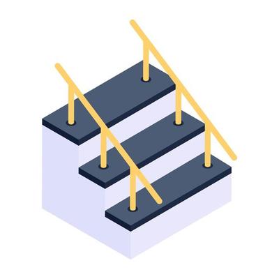 Get this customizable isometric icon of stepladder