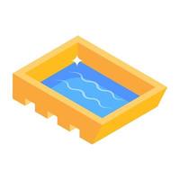 A handy isometric icon of water container vector