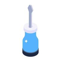 Trendy isometric icon of screwdriver vector