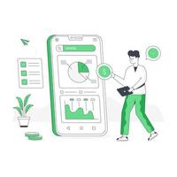 A flat vector design of business app