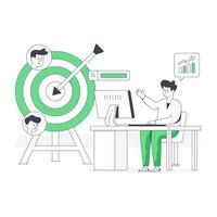 An editable flat illustration target audience vector