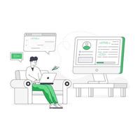 Premium flat illustration of custom coding vector