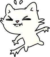 gradient cartoon of cute kawaii cat vector