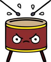 cute cartoon drum vector