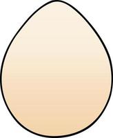 quirky gradient shaded cartoon egg vector