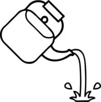 line drawing cartoon pouring kettle vector