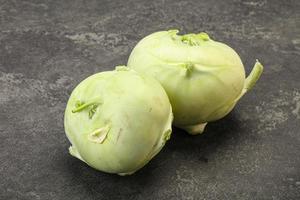 Vegan cuisine - raw kohlrabi cabbage photo