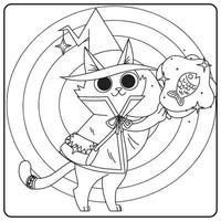 Halloween Cat Coloring Pages For Kids