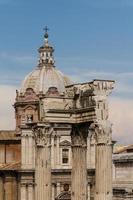 Building ruins and ancient columns  in Rome, Italy photo