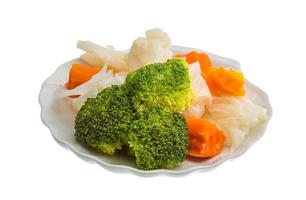 Boiled cabbage and broccoli photo