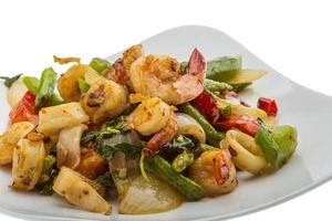 Seafood with vegetables photo