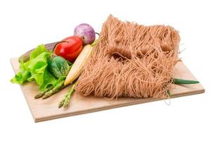 Raw rice noodles photo