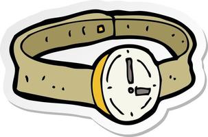 sticker of a cartoon wrist watch vector